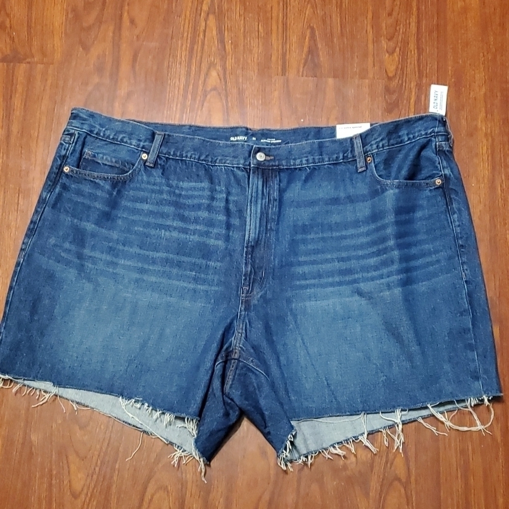 Old Navy Shorts Size 28 High Rise Slouchy Straight Denim New Cut Off 5 Inch